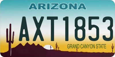 AZ license plate AXT1853