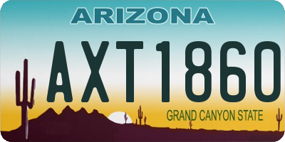 AZ license plate AXT1860