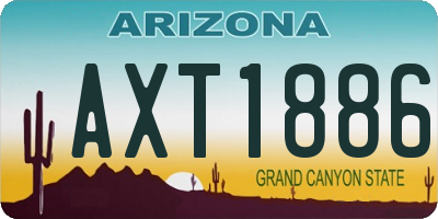 AZ license plate AXT1886