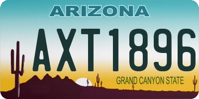AZ license plate AXT1896
