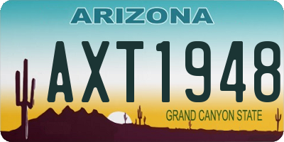 AZ license plate AXT1948