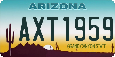 AZ license plate AXT1959