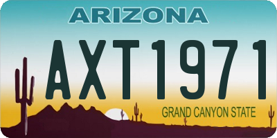 AZ license plate AXT1971