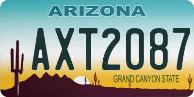 AZ license plate AXT2087