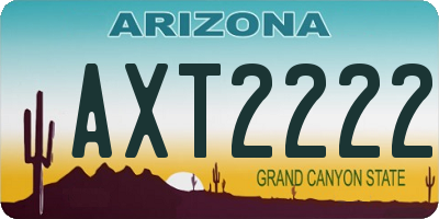 AZ license plate AXT2222