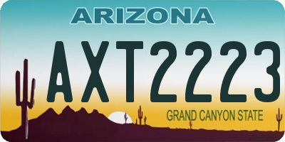 AZ license plate AXT2223