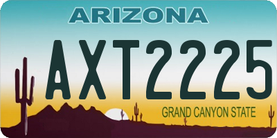 AZ license plate AXT2225