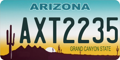 AZ license plate AXT2235