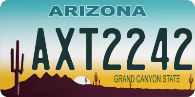 AZ license plate AXT2242