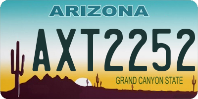 AZ license plate AXT2252
