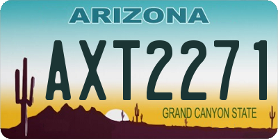 AZ license plate AXT2271