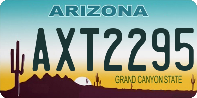 AZ license plate AXT2295
