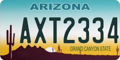 AZ license plate AXT2334