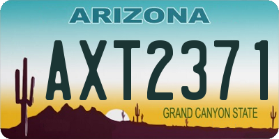 AZ license plate AXT2371