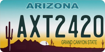 AZ license plate AXT2420