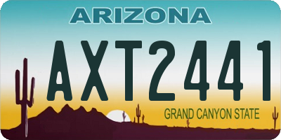 AZ license plate AXT2441