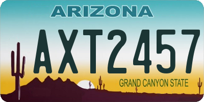 AZ license plate AXT2457