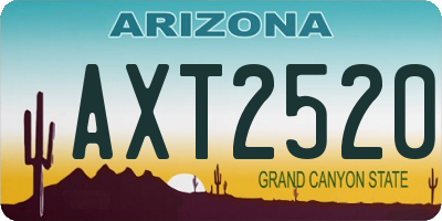 AZ license plate AXT2520