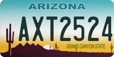 AZ license plate AXT2524