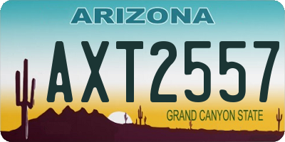 AZ license plate AXT2557