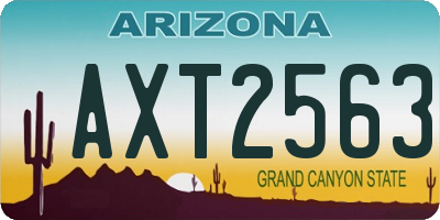 AZ license plate AXT2563