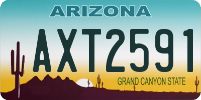 AZ license plate AXT2591