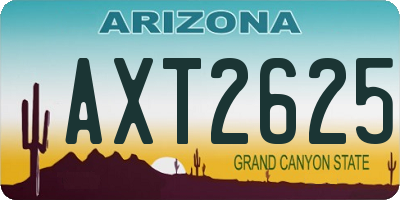 AZ license plate AXT2625