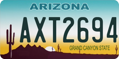 AZ license plate AXT2694