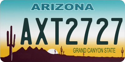 AZ license plate AXT2727