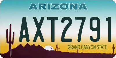 AZ license plate AXT2791