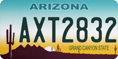 AZ license plate AXT2832