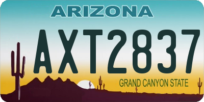 AZ license plate AXT2837