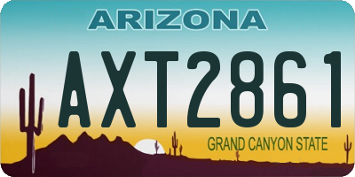 AZ license plate AXT2861
