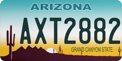 AZ license plate AXT2882