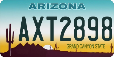 AZ license plate AXT2898