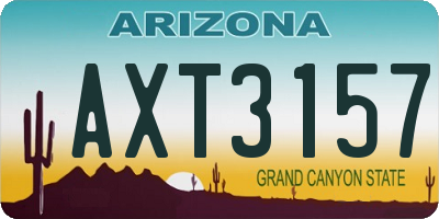 AZ license plate AXT3157