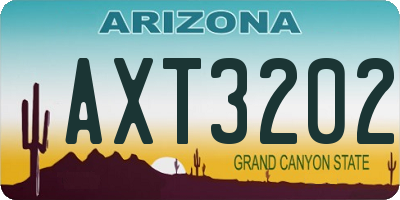 AZ license plate AXT3202