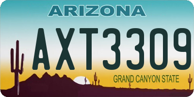 AZ license plate AXT3309