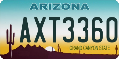 AZ license plate AXT3360