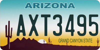 AZ license plate AXT3495