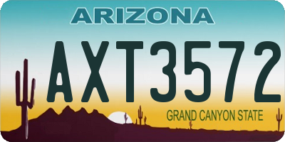 AZ license plate AXT3572