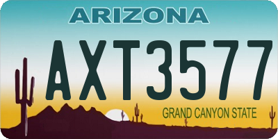 AZ license plate AXT3577