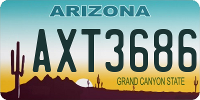 AZ license plate AXT3686