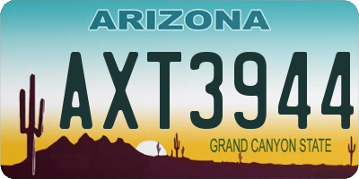 AZ license plate AXT3944