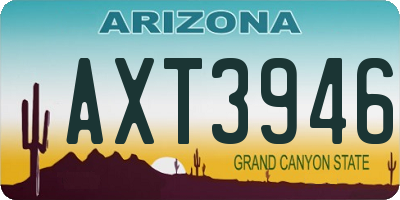 AZ license plate AXT3946