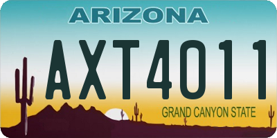 AZ license plate AXT4011