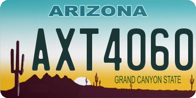 AZ license plate AXT4060
