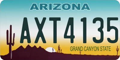 AZ license plate AXT4135