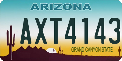 AZ license plate AXT4143