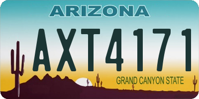 AZ license plate AXT4171